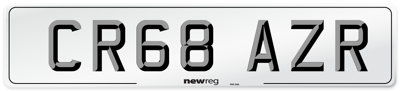 CR68 AZR Number Plate from New Reg